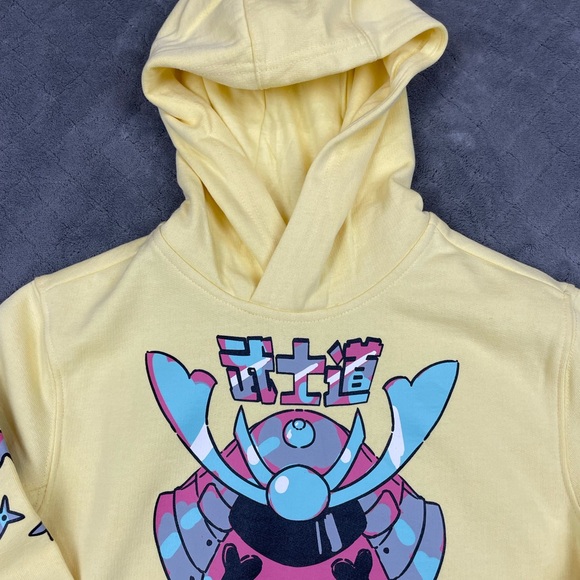 Kids Yellow Graphic Hoodie Size 8 - Picture 4 of 13